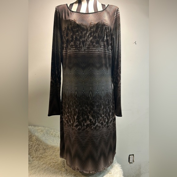 New TRIBAL Shift Dress Long Sleeve Back zip Closure size L - Picture 1 of 9